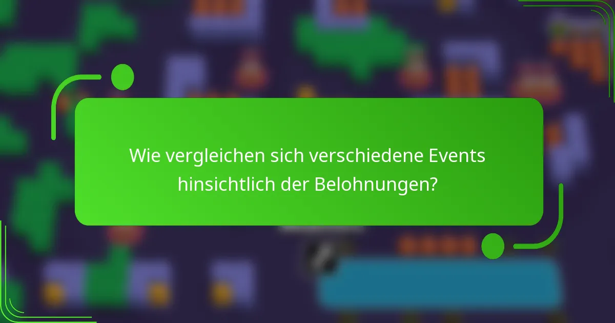 Wie vergleichen sich verschiedene Events hinsichtlich der Belohnungen?
